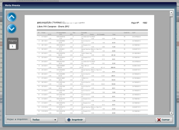 IVA Gestión Estudio : Impresión de Libro de IVA